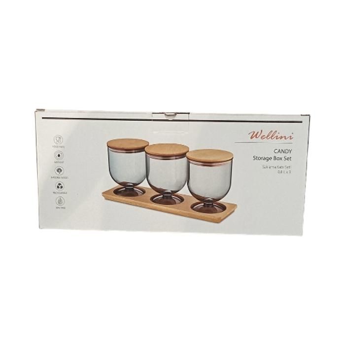 Set Bonbonnière avec support en bois 3 x 0,8L