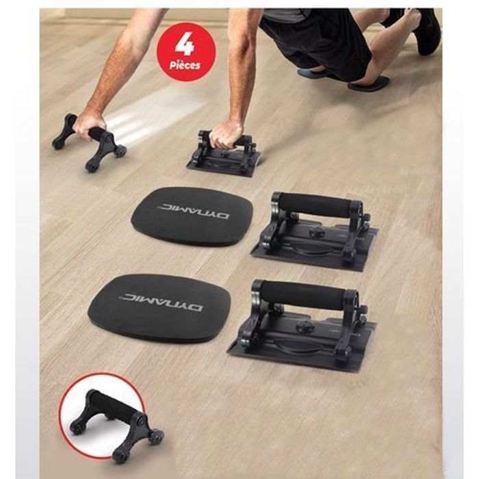 Dynamic set de barres push up avec roullettes