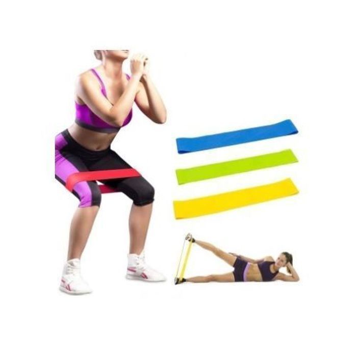 Dynamic Pack de 3 Bandes élastique pour Fitness Jaune + Bleu + Vert