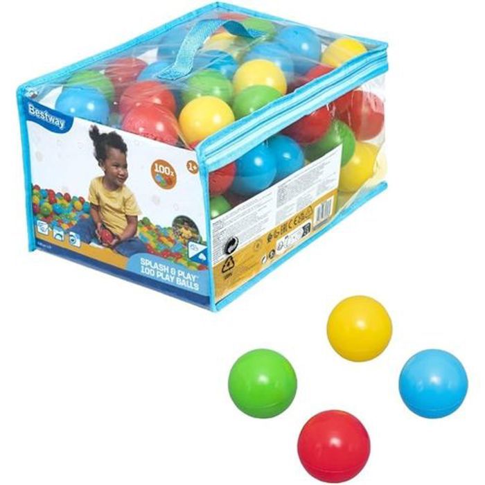 Bestway Lot De 100 Balles de Diamètre 5,8 cm Balles Colorées de Piscine