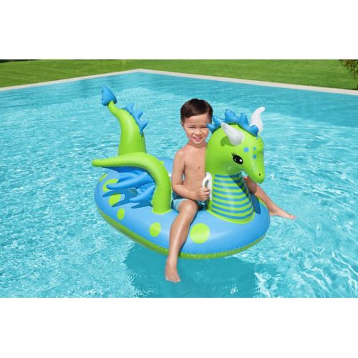 Bestway Bouée Chevaucher Fantasy Dragon Ride On 1.34m x 1.42m Pour Enfants +3 Ans