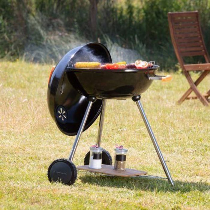 Leroy Merlin  Barbecue à Charbon Pour 8 Personnes En Acier émaillé 98X55 cm (Noir)