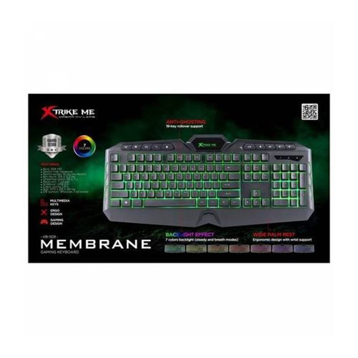 Xtrike Clavier KB-509 Memebrane avec 114 Touches et 7 Couleurs Rétro-eclairage