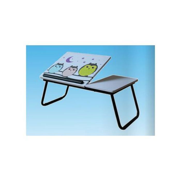 Table Blanc Pliante Table de Lit pour Ordinateur portable Inclinable 4 Niveaux