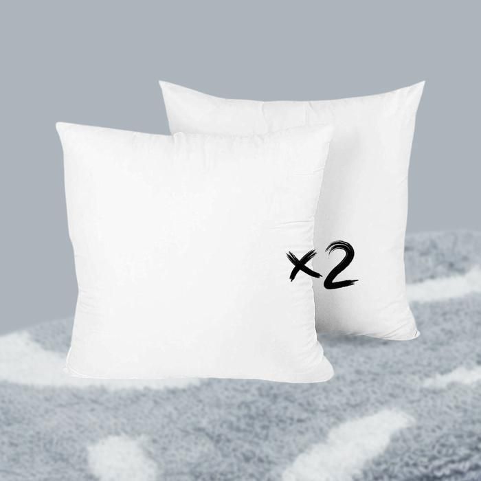 Pack 2 oreillers - 60x60 - Confort moelleux - Fibre naturelle - Lavable