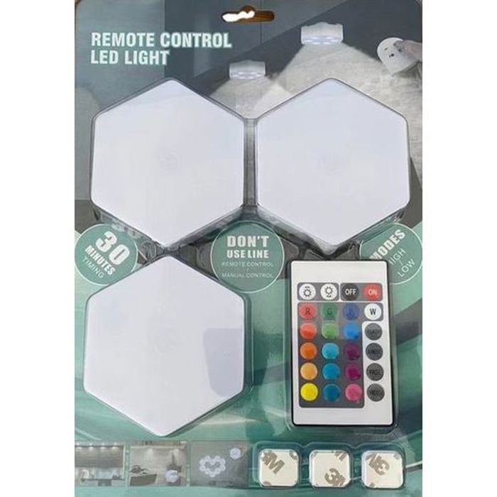 Pack de 3 Veilleuse LED Tactile Applique murale Avec télécommande.