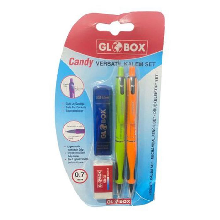 GLOBOX Lot 2 Stylo PORTE-MINES 0.7mm Avec Recharge Et GOMME