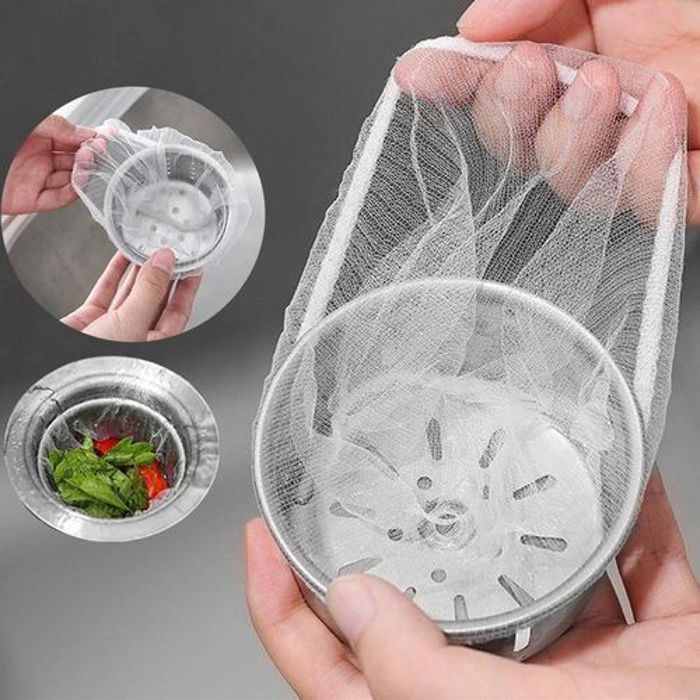 Lot de 100 pcs Filtre d'évier de cuisine filets filtrants sac à ordures jetable