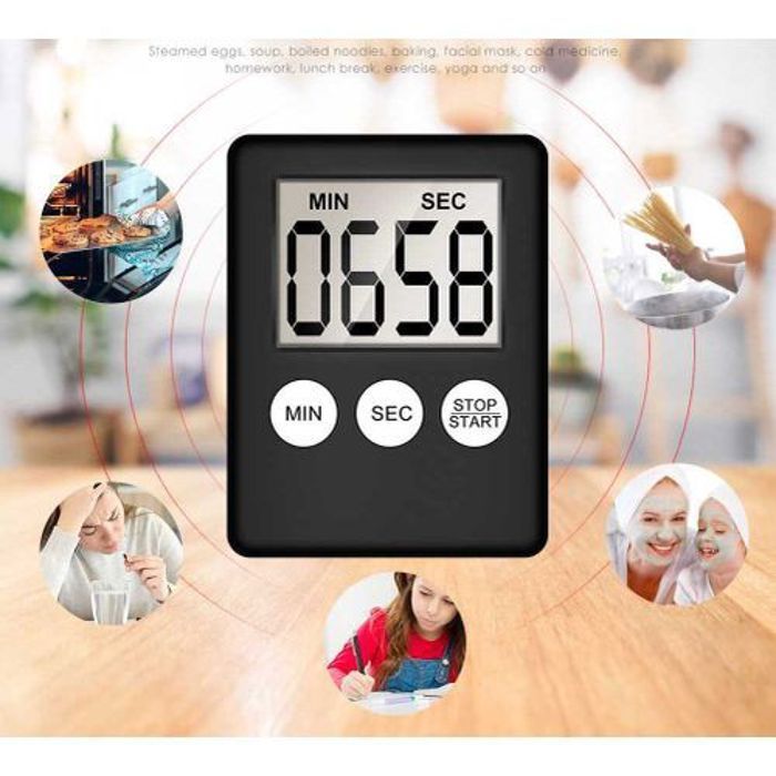 Minuterie de cuisine Avec aimant à l'arrière compte à rebours alarme