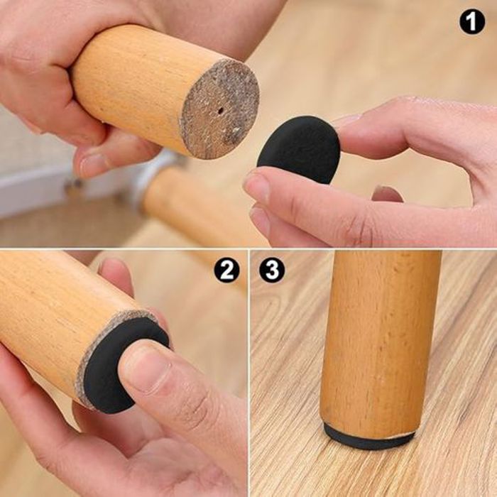 Lot de 24 Coussin de protection rond en feutre pour sol de meuble