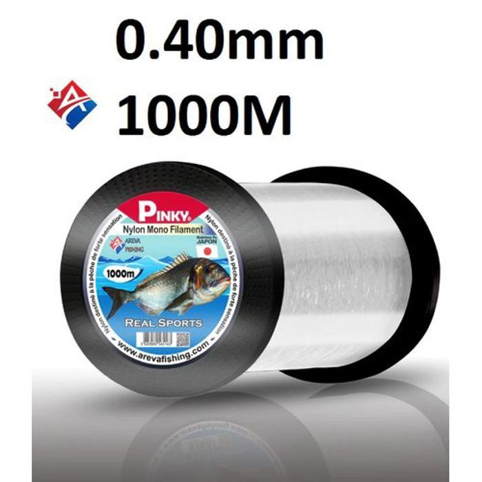 Nylon Monofilament - AREVA FISHING - PINKY - 1000M - 0.40MM - Haute résistance à l'abrasion