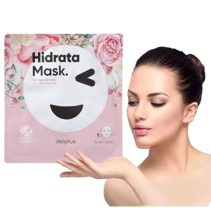 Masque Visage - Deliplus - Hidrata Mask - Eau de Rose - 10g - Sans Alcool