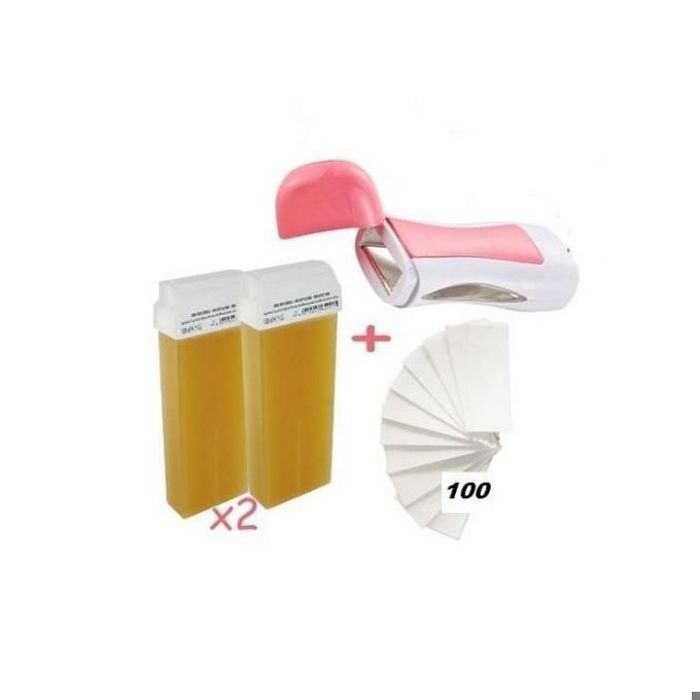 Pack d'épilation - GENERIC - Appareil Chauffe Cire - 2 cartouches - Cire chaude - Avec bandes