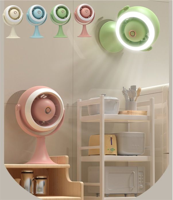 mini ventilateur de remplissage de lumière de bureau portable à tête secouée silencieuse multifonctionnelle à circulation murale