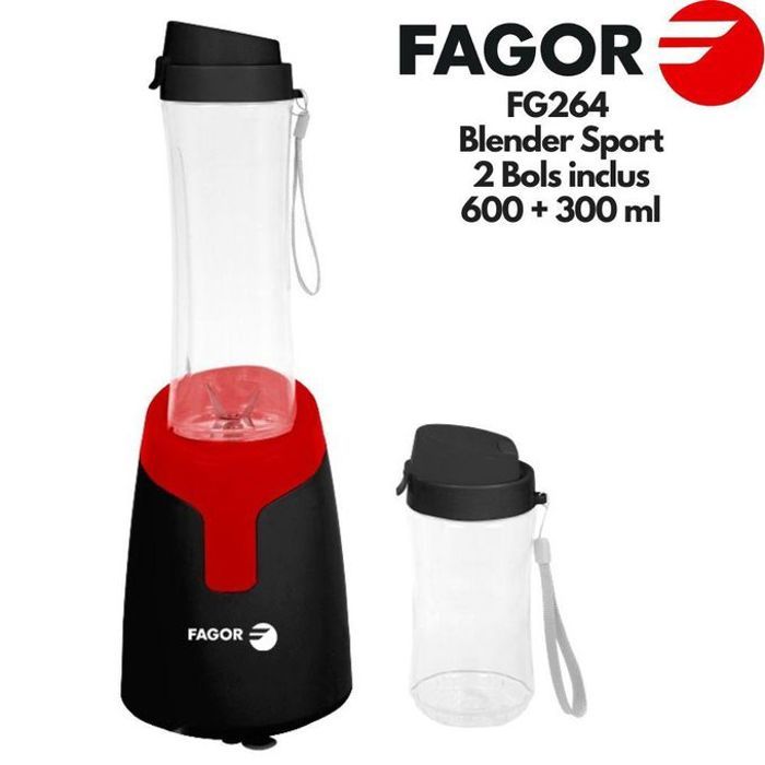 Blender - FAGOR - FG264 - 2 Bols Incassables 600+300 ml - 400W - Mixage et Hachage