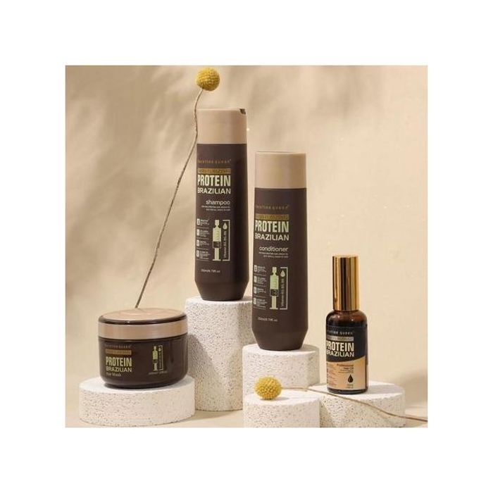 Keratine queen pack de protéine brésilien shampooing + après-shampooing + huile + masque