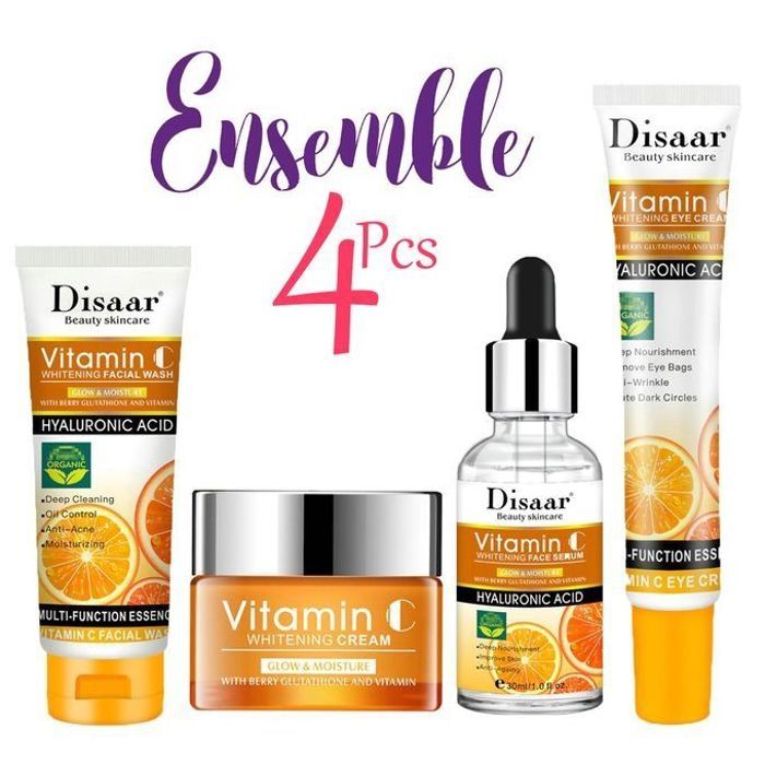 Disaar ensemble 4 pcs vitamine c blanchissant éclaircissant, soins de la peau du visage