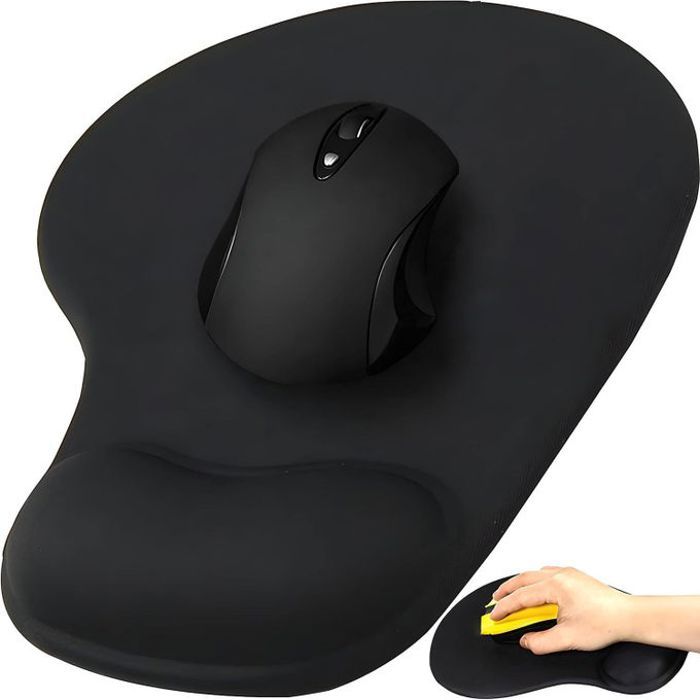 Tapis de souris avec repose-mains en gel - confort ergonomique
