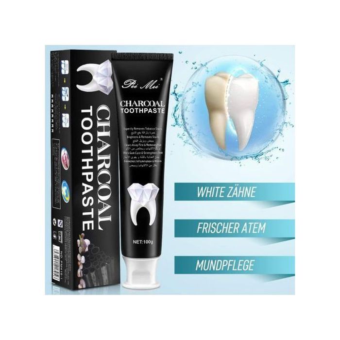 Charcoal toothpaste dentifrice au charbon actif réparation des dents blanchiment nettoyage soins dentaires - 100 g