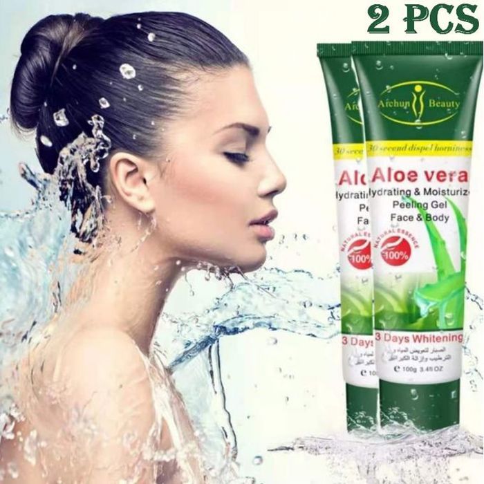 Aichun beauty 2 pièces - gel exfoliant à l'extrait d'aloe vera, nettoyant visage & corps, peeling gel
