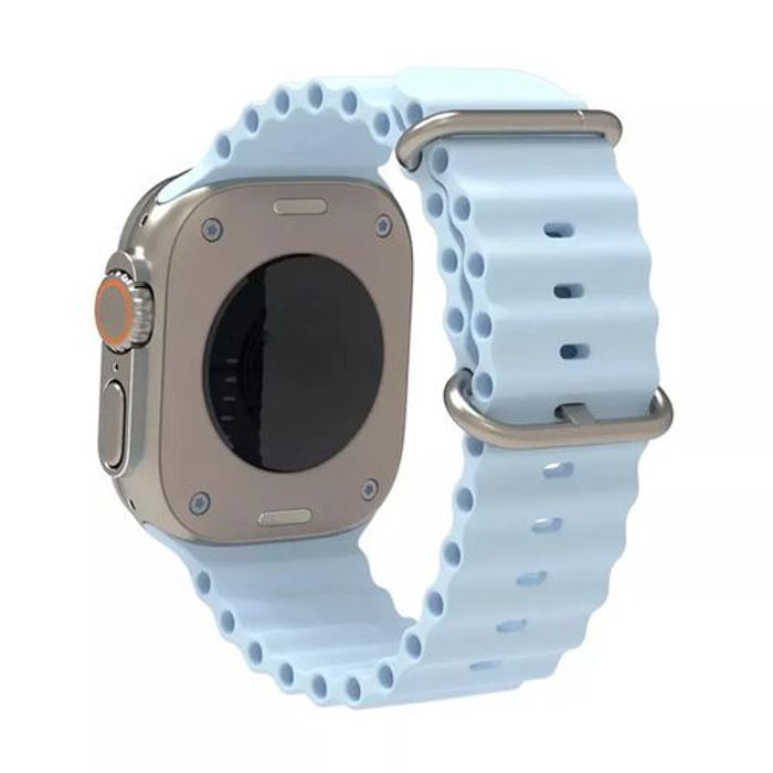 Bracelet de montre intelligente Ocean Band 42mm-44mm-45mm-49mm pour Apple Watch - Bleu clair