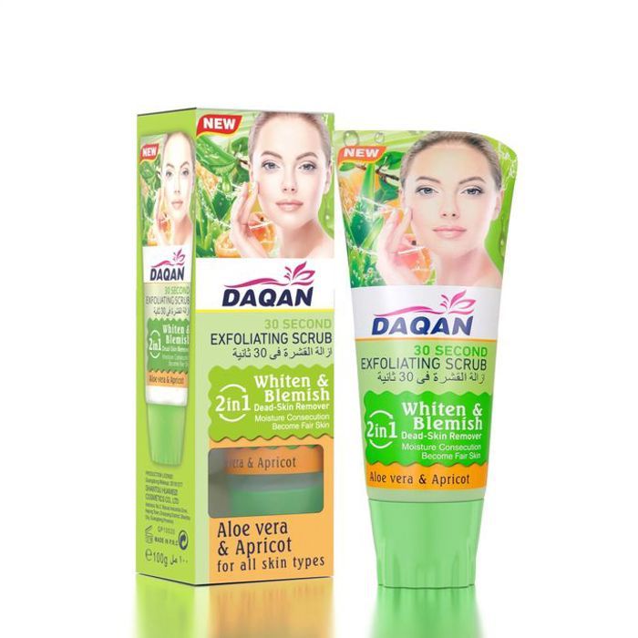 Gommage Exfoliant 2in1 - DAQAN - Gel Nettoyant - 30 Secondes - Hydratant - Élimine les Peaux Mortes