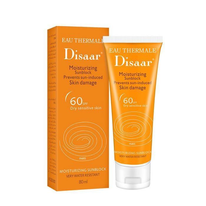 Disaar Crème solaire SPF 60, hydratant, Lotion de protection contre les UV, imperméables et durables