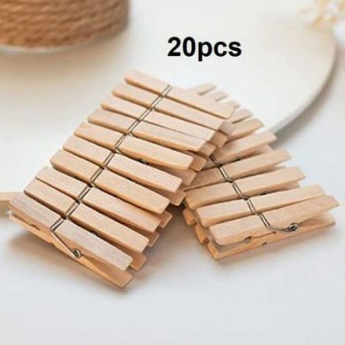 Lot de 20  Pinces à linge en bois