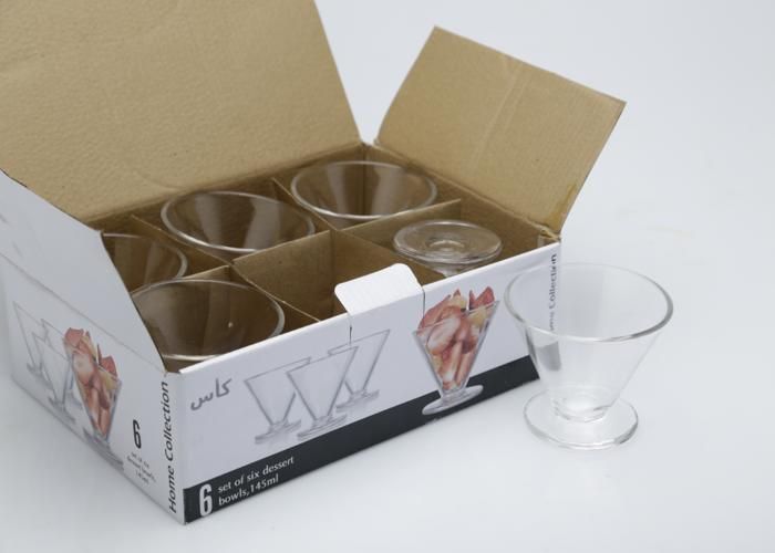 Coupes à glace - Lot de 6 - 145 ml - Verre transparent - Compatible lave-vaisselle