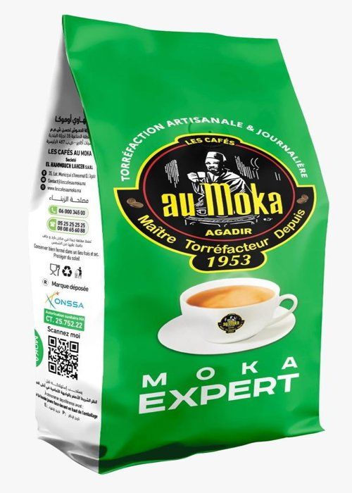 Café Moka Expert En Grains 1kg 45% Robusta 55% Arabica Ethiopie Sidama