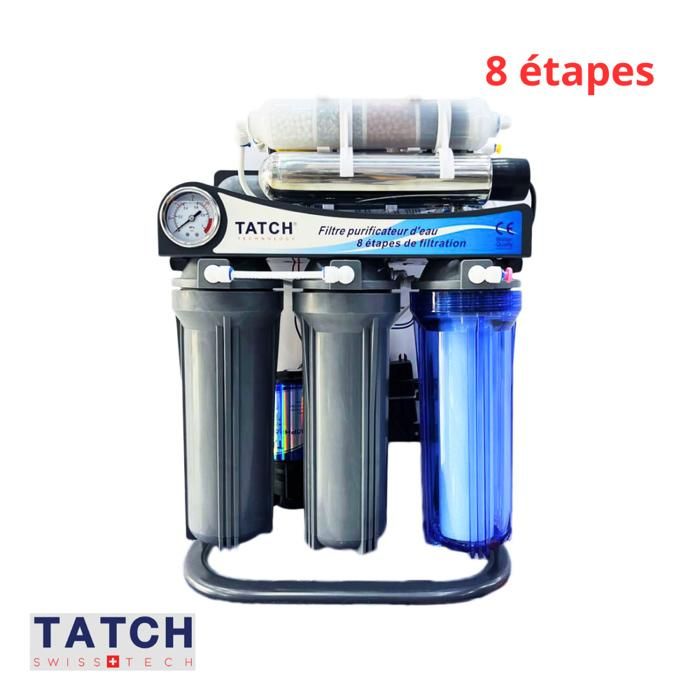 Osmoseur - TATCH - 8 Étapes - Eau Pure - Minéralisée - Installation Facile