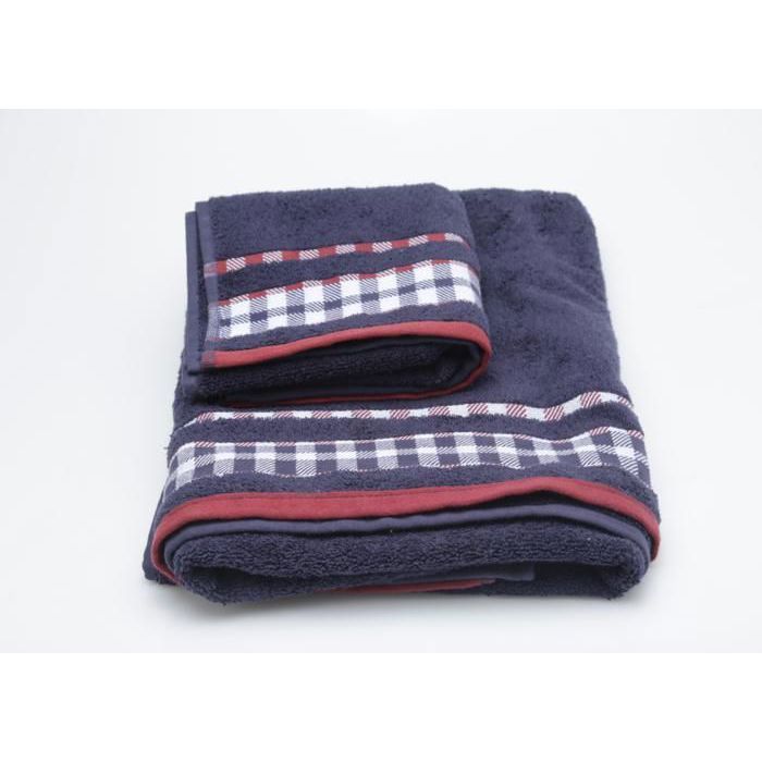 Set de Serviettes - Bleu - 40x70 cm + 86x150 cm - 480g - Coton