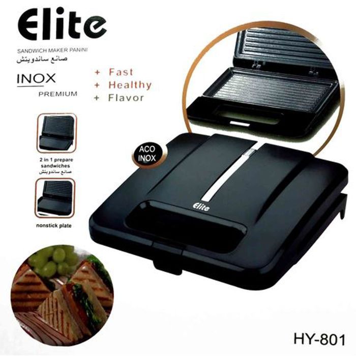 Elite Panini Maker - appareil à sandwichs 750W // Sandwich maker panini - plaques anti-adhésives