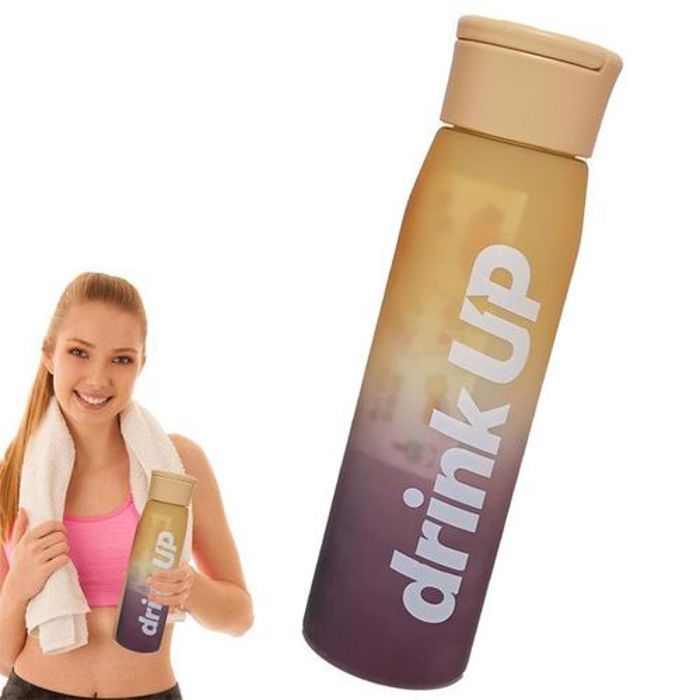 Bouteille d'eau de motivation avec paille et marquage du temps