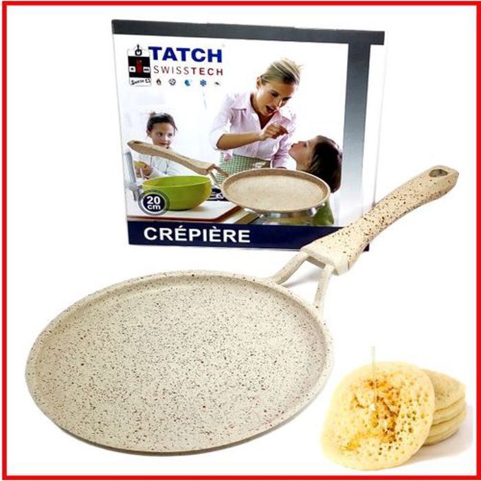 TATCH Poêle en Granit 20cm // Crépière Antiadhésif