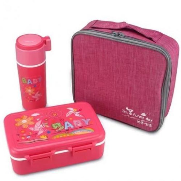 Lunch Box + Sac Thermique + gourde d'eau/ Ensemble de boites à déjeuner