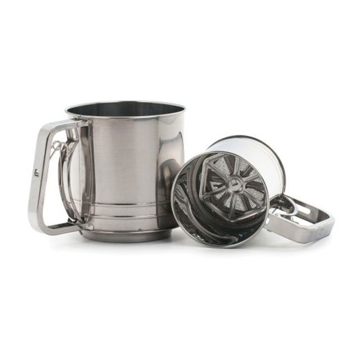TAMIS de FARINE en acier inoxydable // 3 TASSES // Flour Sifter