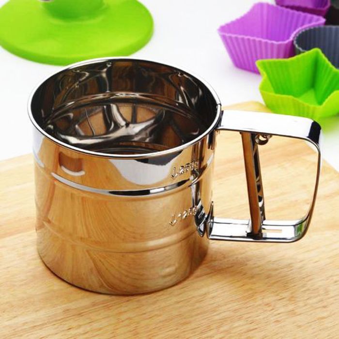 Tamis & Passoire 250 gr Tasse à un étage Acier inoxydable Tamis à farine Sifter