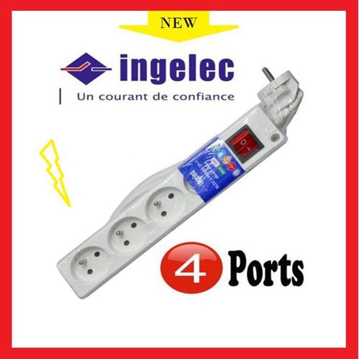 Rallonge // Multi-prises // Bloc 4 prises avec Protection enfants // Ingelec