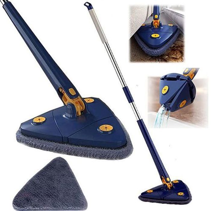 Balai laveur triangulaire Vadrouille de Nettoyage avec essorage de l'eau intégré
