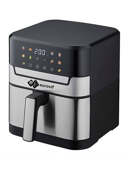 Friteuse Sans Huile - EURO VIF - 8L - 1800W - Double Panier - Facilité de Nettoyage