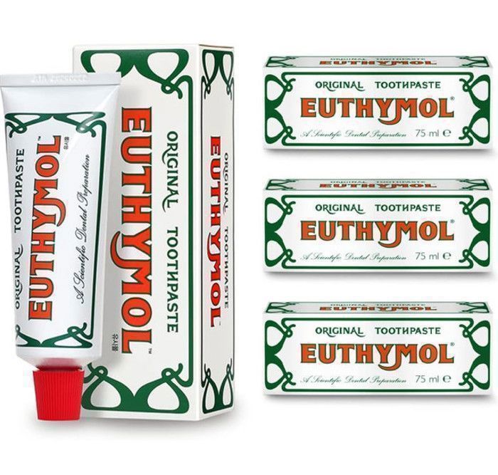 Dentifrice - Euthymol - Original - 75ml - Sans Fluor - Parfum Eucalyptus-Menthol