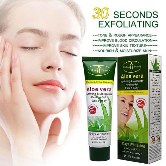 Crème Exfoliante Hydratante - AICHUN BEAUTY - Aloe Vera - 100g - Sans Parabène - Tous types de peau