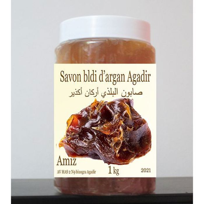 Savon Beldi - AMIZ - Argane - 1kg - Traitement corporel - Élimine les cellules mortes