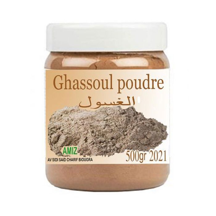 Poudre de Rhassoul - Amiz - 500gr - Hypoallergénique - Nettoyage doux - Peaux sensibles