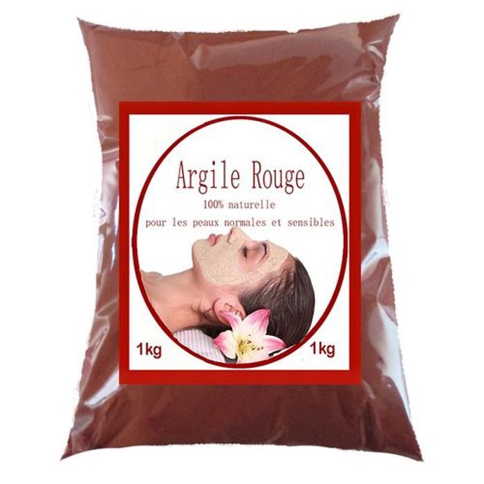 Soin Maquillage - Argile Rouge - 1kg - Peaux Mixtes - Eclat - Sensibilité