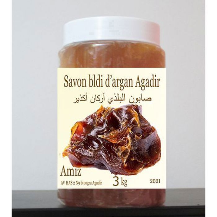 Savon Beldi - Amiz - Agadir - 3kg - Minéral - Vegan - Traitement spécifique