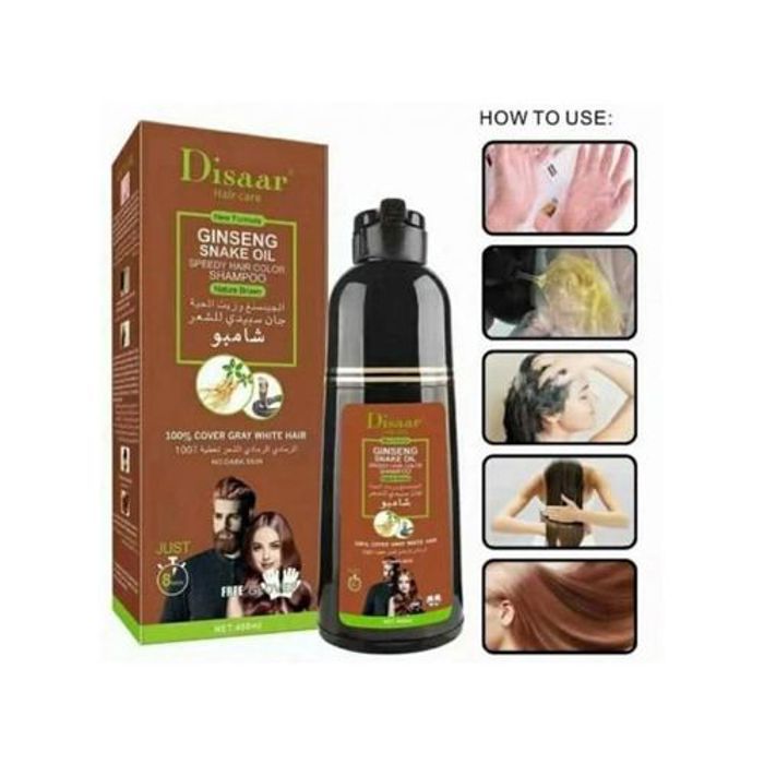 Shampoing Colorant - DISAAR - Marron - 400ml - Hydratant - Nourrissant