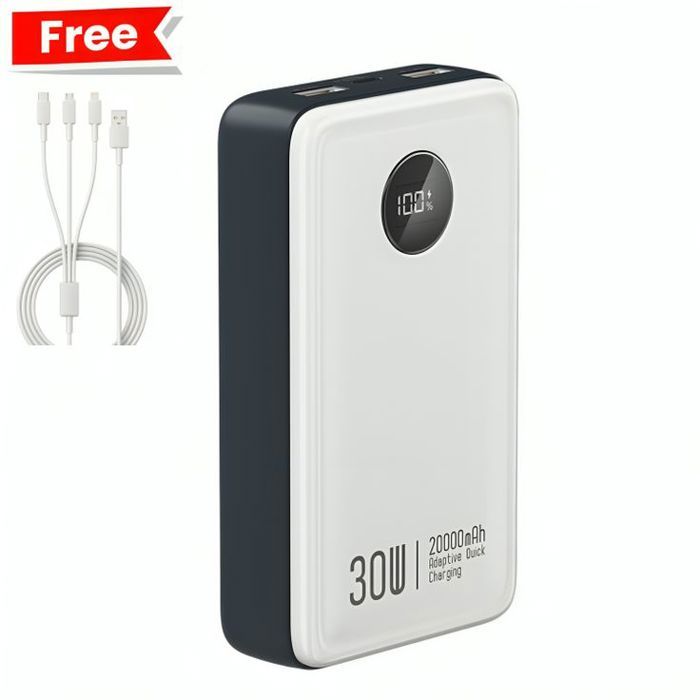 Powerbank 20000 mAh Konfulon A31Q Original + Cable 3-in-1 Lightning / Micro / Type-C
