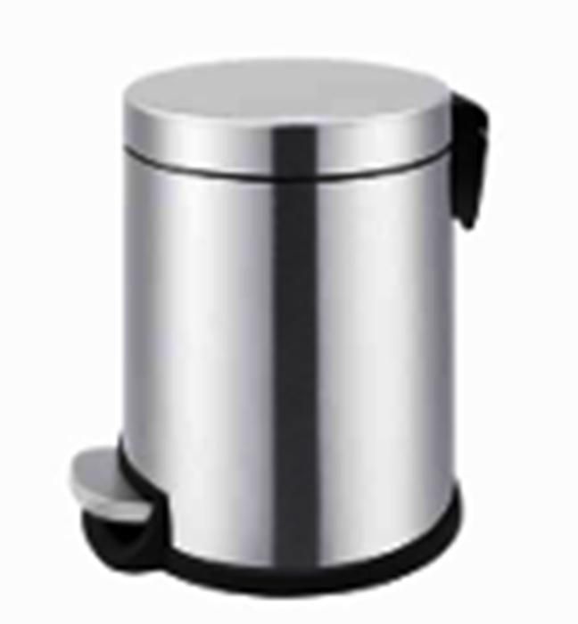 Seau à pédale - Marjane Mall - Inox AISI 304 - 5L - Gris - Accessoire de salle de bain